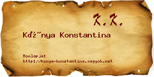 Kónya Konstantina névjegykártya